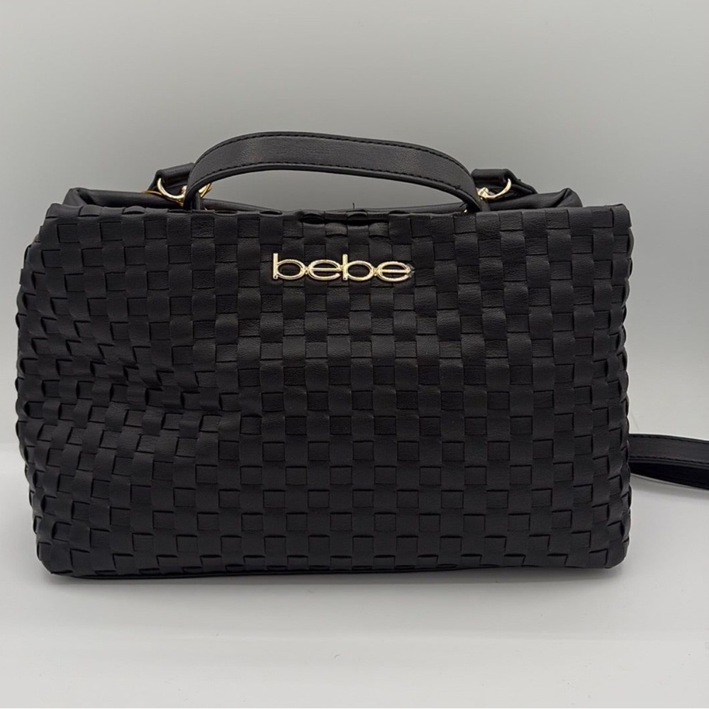 Bebe Black Woven Satchel